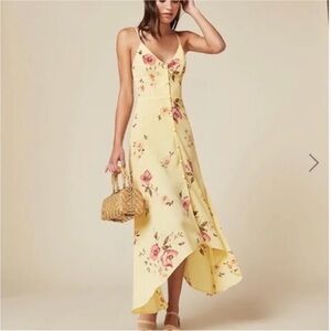 Reformation Savannah Yellow Floral Midi Dress